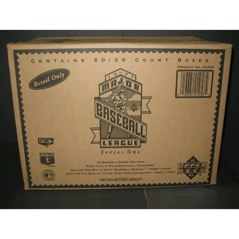 1993 Upper Deck Baseball Series 1 Case (Retail) (20 Box)