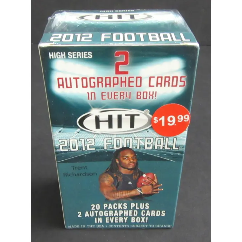 2012 Sage Hit Football High Series Blaster Box (20/ plus 2 autographs)