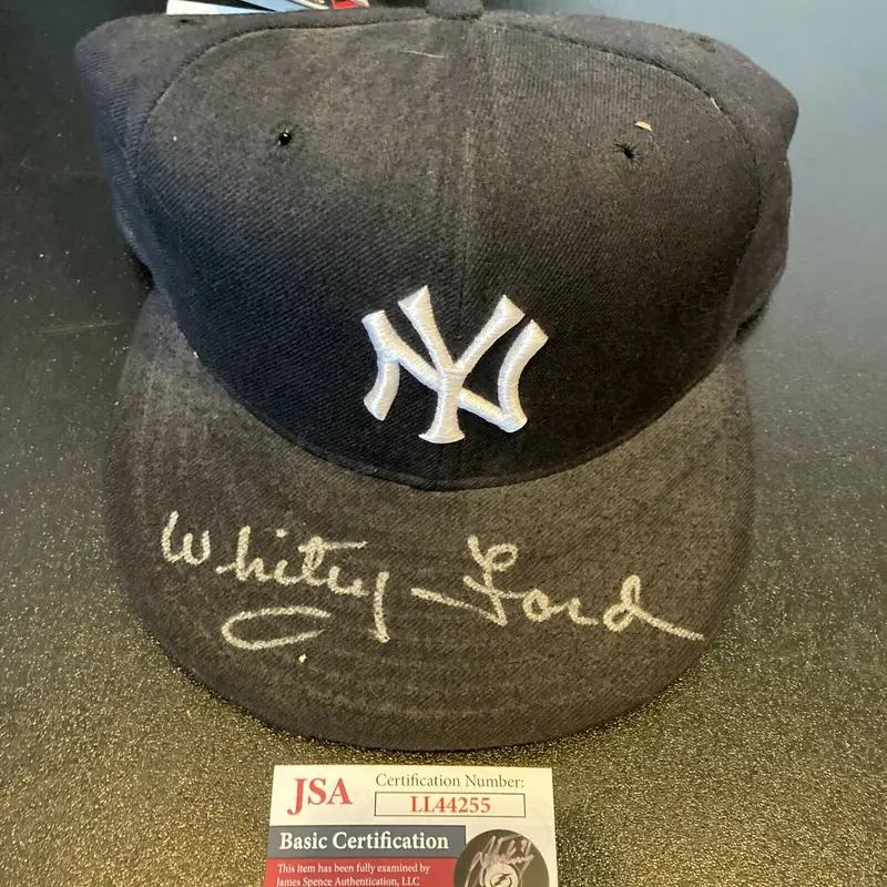 Whitey Ford Signed Authentic New York Yankees Game Model Hat With JSA COA