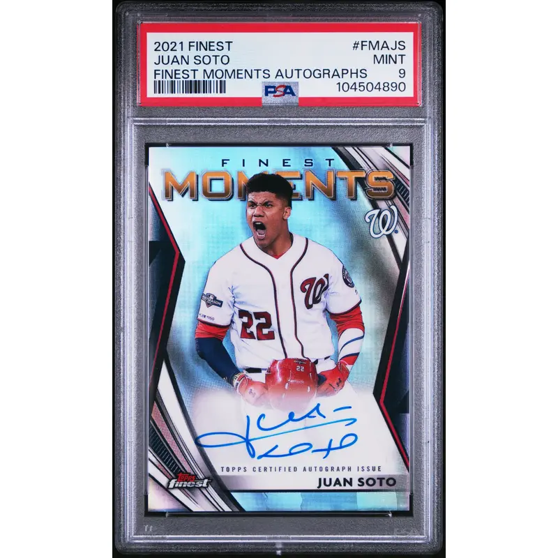 Juan Soto 2021 Topps Finest Moments Autograph PSA 9 Mint