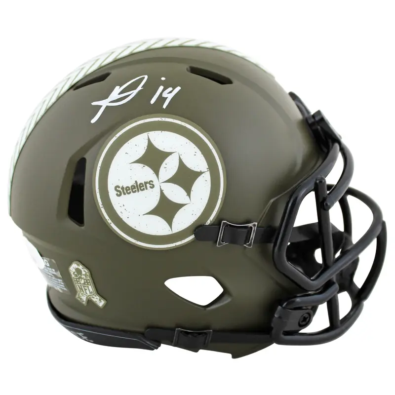 Steelers George Pickens Authentic Signed Salute To Service Speed Mini Helmet JSA