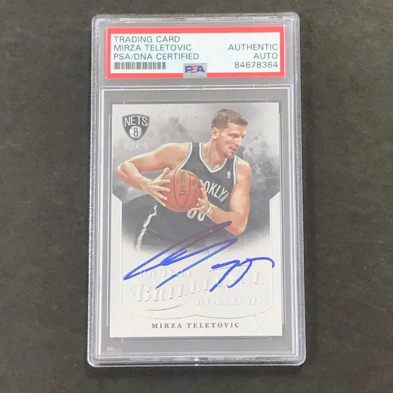 2012-13 Panini Brilliance #252 Mirza Teletovic Signed Card PSA Slabbed Nets