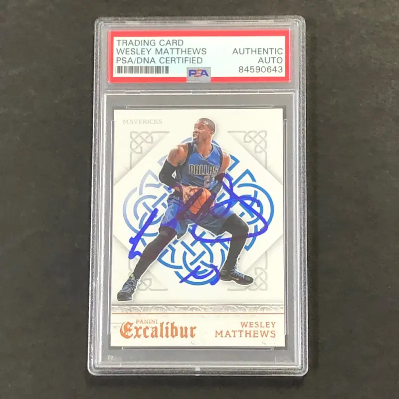 2015-16 Panini Excalibur #131 Wesley Matthews Signed Card AUTO PSA Slabbed Mavericks