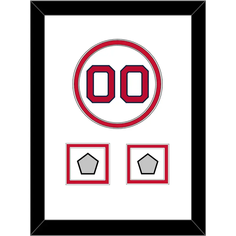 Boston Number & 2 World Series Jersey Patches - Home White - Double Mat 1