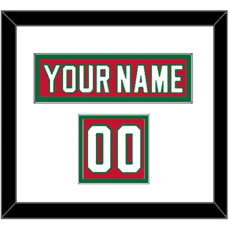 New Jersey Nameplate & Number (Shoulder) - Road Red (1982-1992) - Double Mat 1