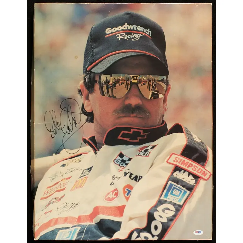 Dale Earnhardt Sr. Signed 18x24 Famous Racers Large Photo PSA DNA COA