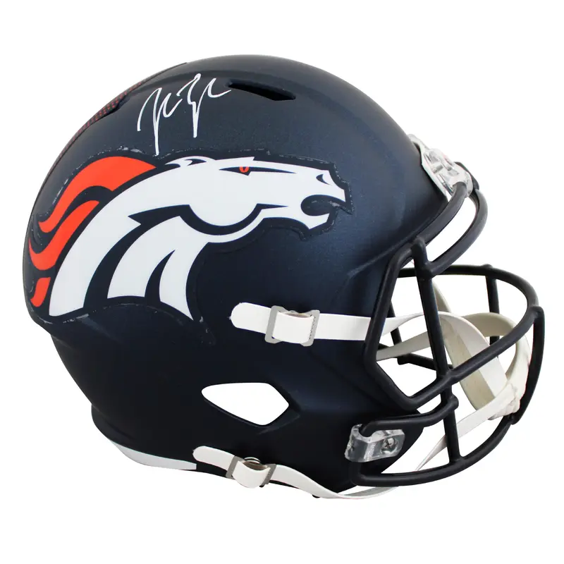 Broncos John Lynch Signed 2024 Full Size Speed Rep Helmet BAS Witnessed