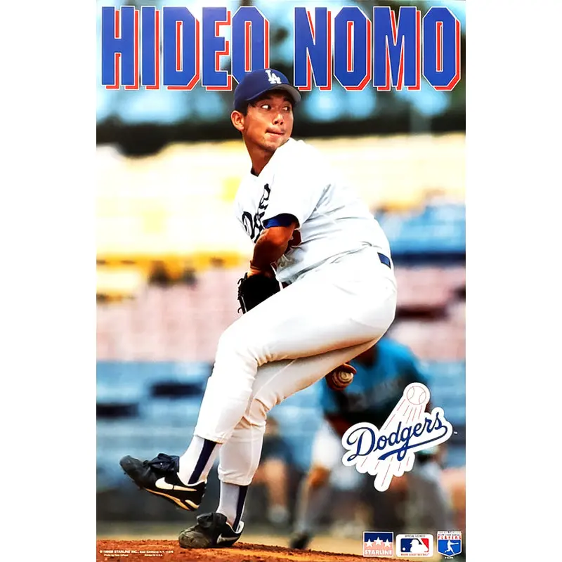 Hideo Nomo "Classic" Los Angeles Dodgers MLB Action Poster - Starline 1995
