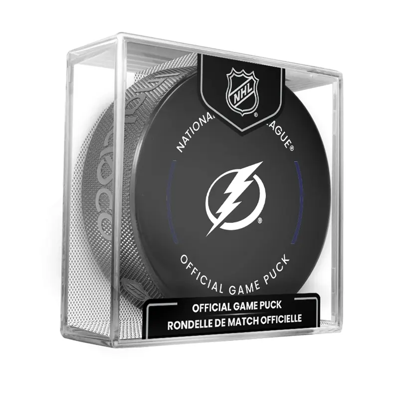 NHL Tampa Bay Lightning Officially Licensed 2025-2026 Game Puck Design In Cube
