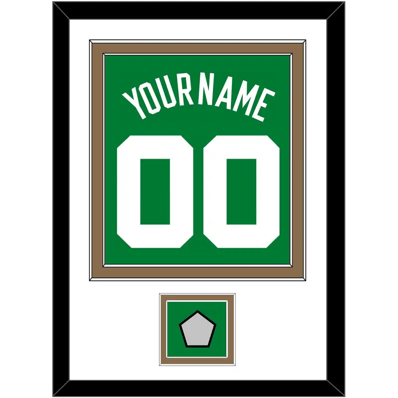 Boston Name & Number With Finals Patch - Road Green (1972-2018) - Double Mat 1