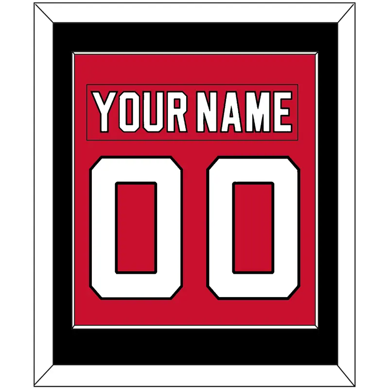 New Jersey Nameplate & Number (Back) Combined - Home Red (2007-2017) - Single Mat 2
