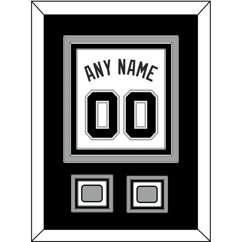 San Antonio Name & Numbers With 2 Finals Patches - Home White (2002-2017) - Triple Mat 2