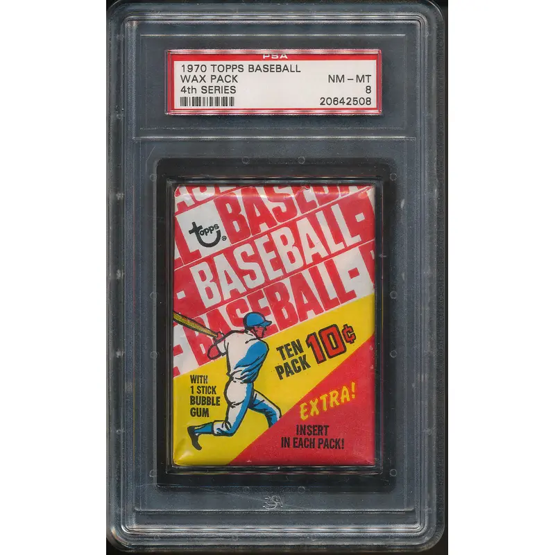 1970 Topps Baseball Unopened Series 4 Wax Pack PSA 8