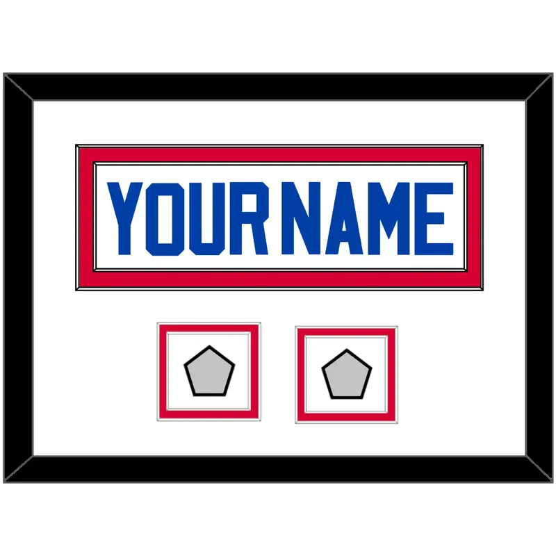 Detroit Name & 2 Champions Patches - Home White (1983-1996) - Double Mat 1