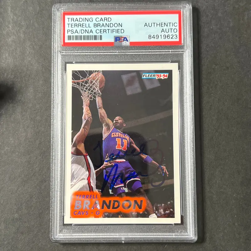 1993-94 Fleer #39 Terrell Brandon Signed Card AUTO PSA/DNA Slabbed Cavaliers