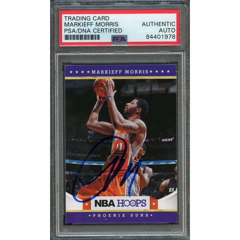 2011-2012 NBA Hoops #234 Markieff Morris Signed Card AUTO PSA Slabbed Suns