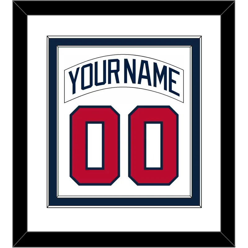 Atlanta Nameplate & Number Combined - Home White (1987-2004) - Double Mat 2