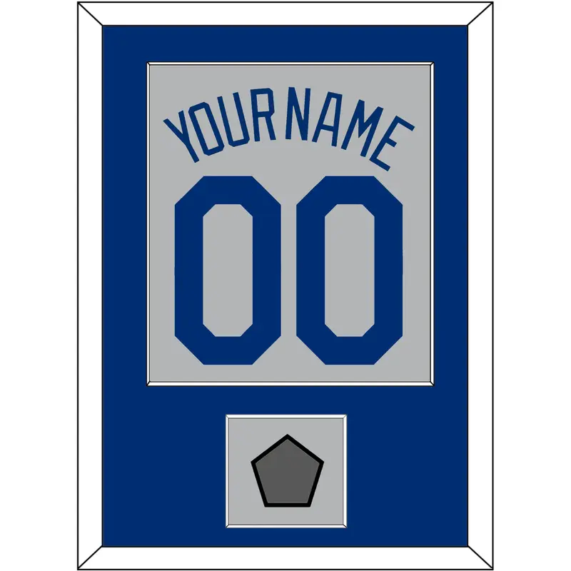 Los Angeles Name, Number & World Series Jersey Patch - Road Gray - Single Mat 2