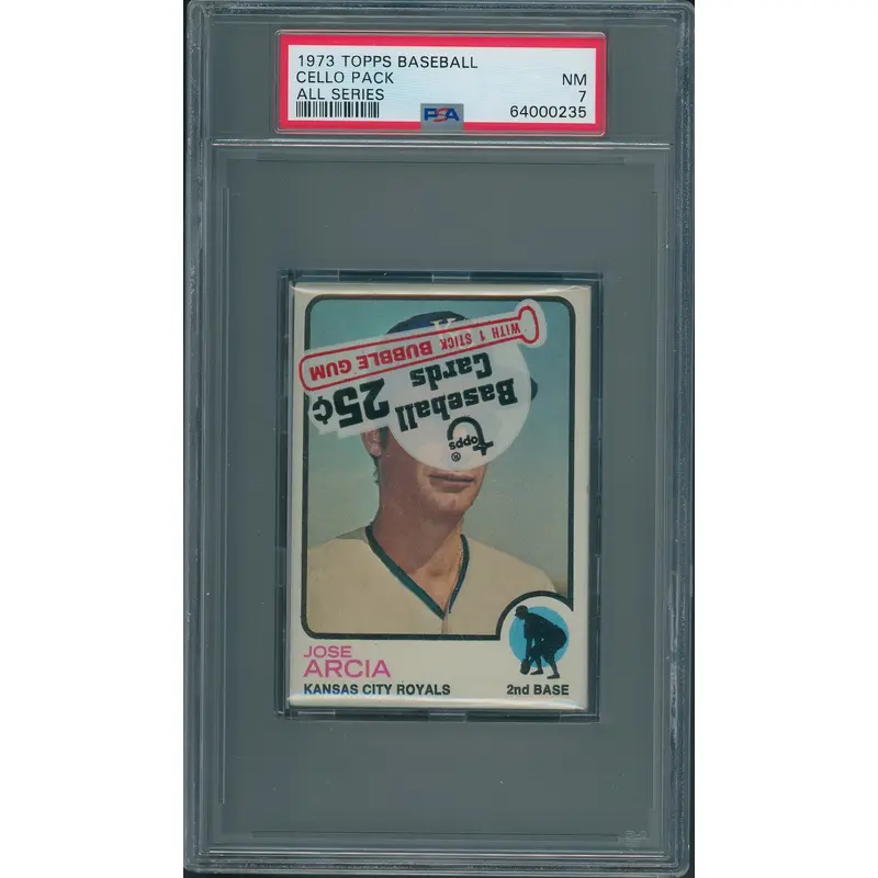 1973 Topps Baseball Unopened All Series Cello Pack PSA 7 *0235