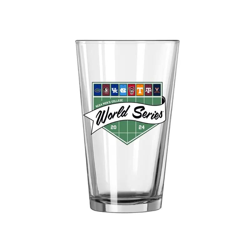 2024 NCAA Mens Baseball 16oz Final 8 Teams Pint Glass