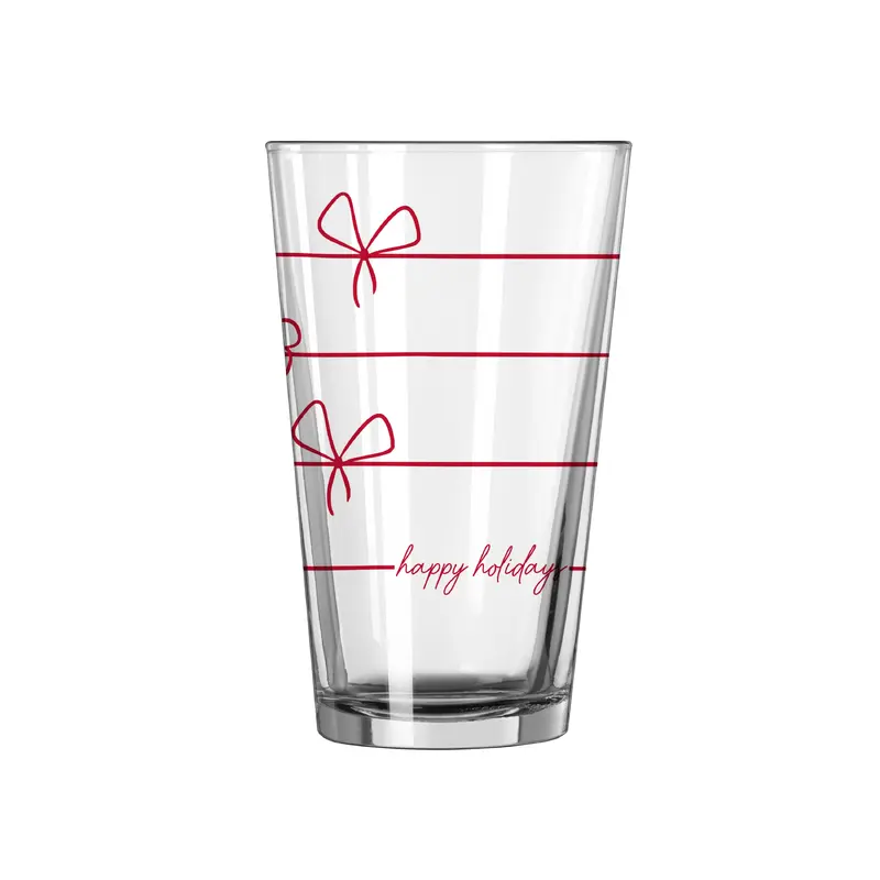 Christmas Ribbon 16oz Pint Glass