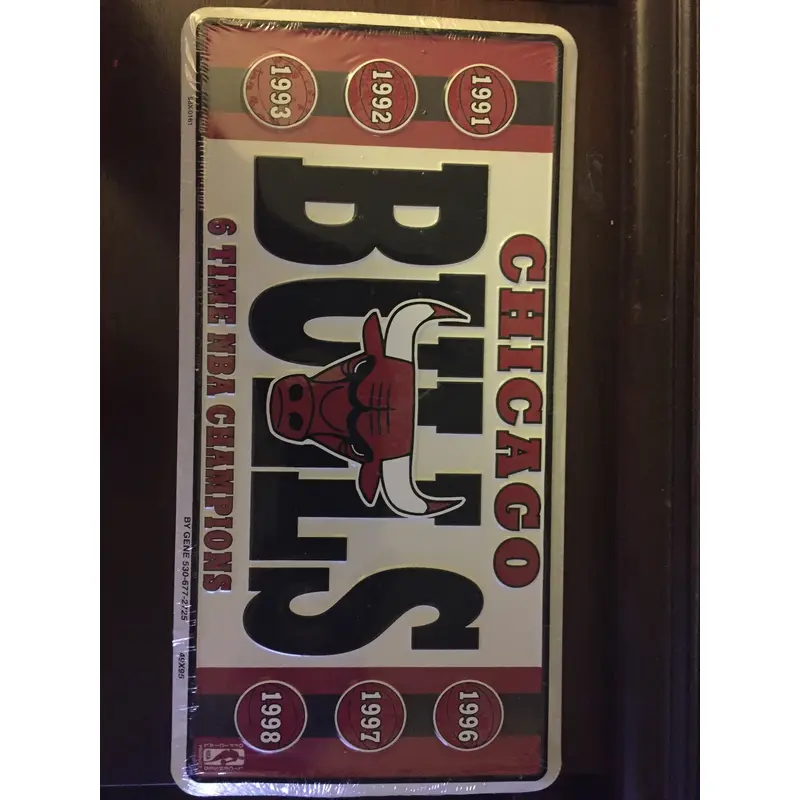 1998 Chicago Bulls 6 Time NBA Champs License Plate