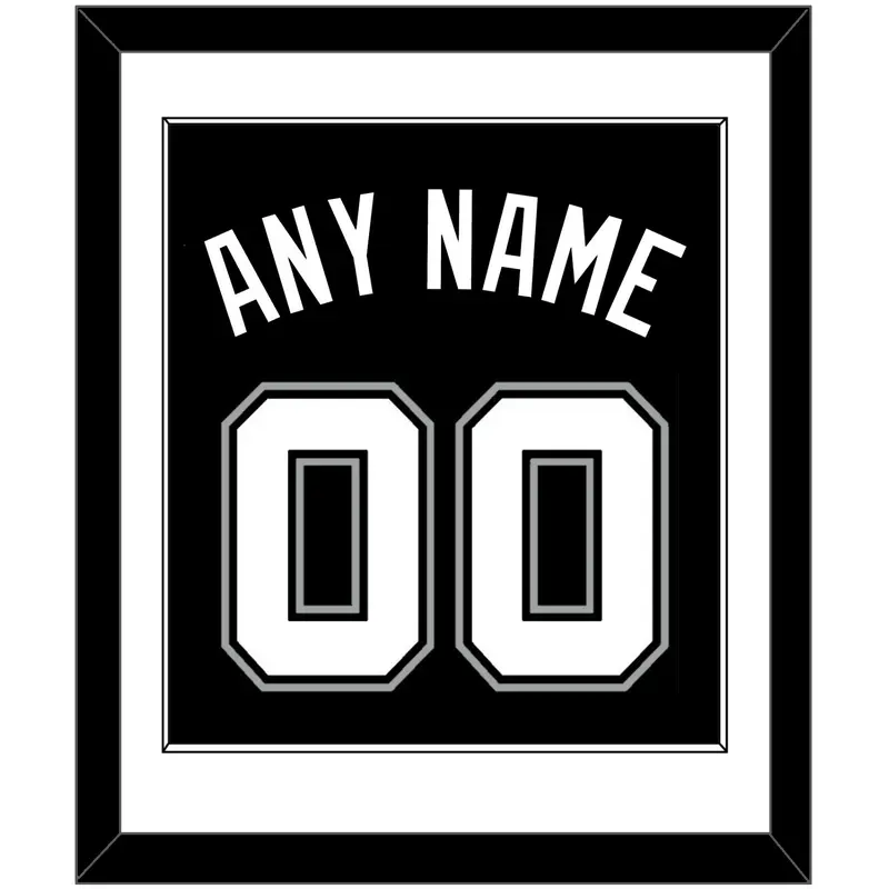 San Antonio Name & Number - Black Icon - Single Mat 1