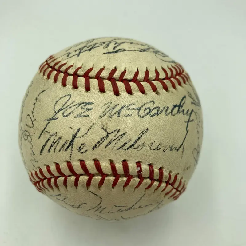 1944 New York Yankees Team Signed Baseball Paul Waner Joe Mccarthy JSA COA