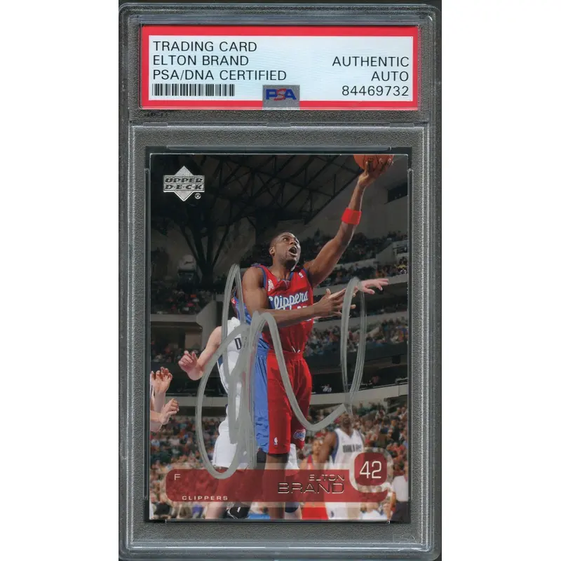 2002-03 Upper Deck #60 Elton Brand Signed Card AUTO PSA Slabbed Clippers
