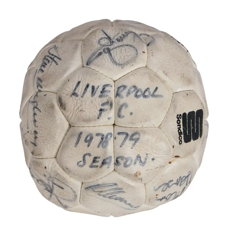1978-79 English League Champion Liverpool FC Team Signed Soccer Ball Beckett COA