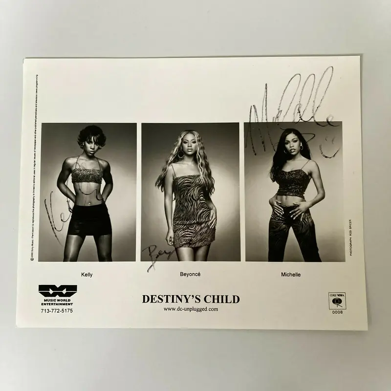 BEYONCE MICHELLE KELLY SIGNED DESTINY'S CHILD 8x10 Photo
