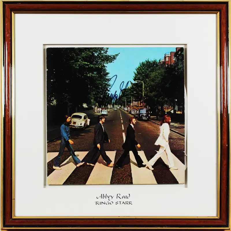 Ringo Starr The Beatles Signed & Framed Abbey Road Album Cover JSA #YY10697