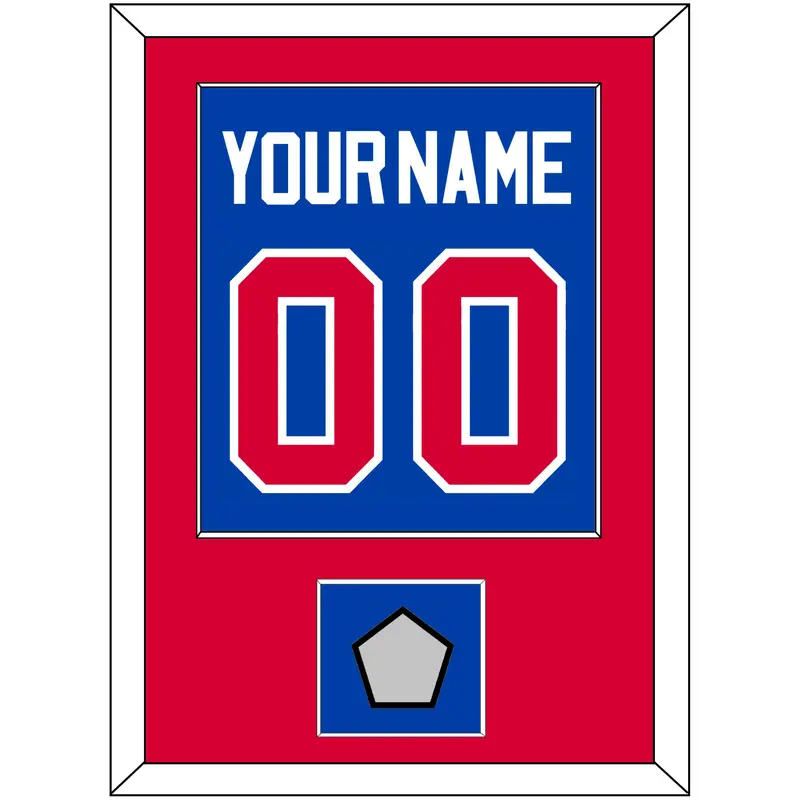 Detroit Name & Number With Champions Trophy Patch - Road Blue (1981-1996) - Single Mat 2