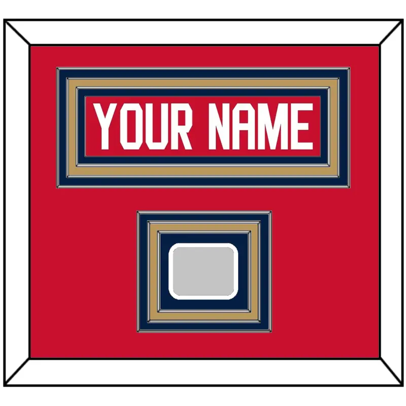 Florida Nameplate & Back To Back Stanley Cup Champions Patch - Home Red - Triple Mat 3
