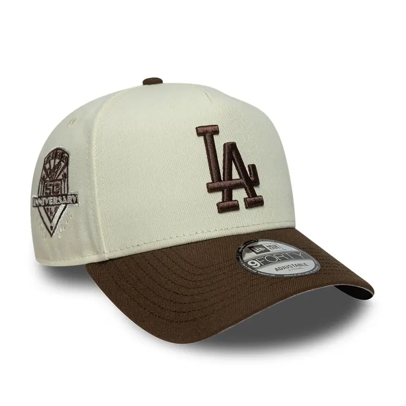LA Dodgers MLB Cream 9FORTY A-Frame Adjustable Cap