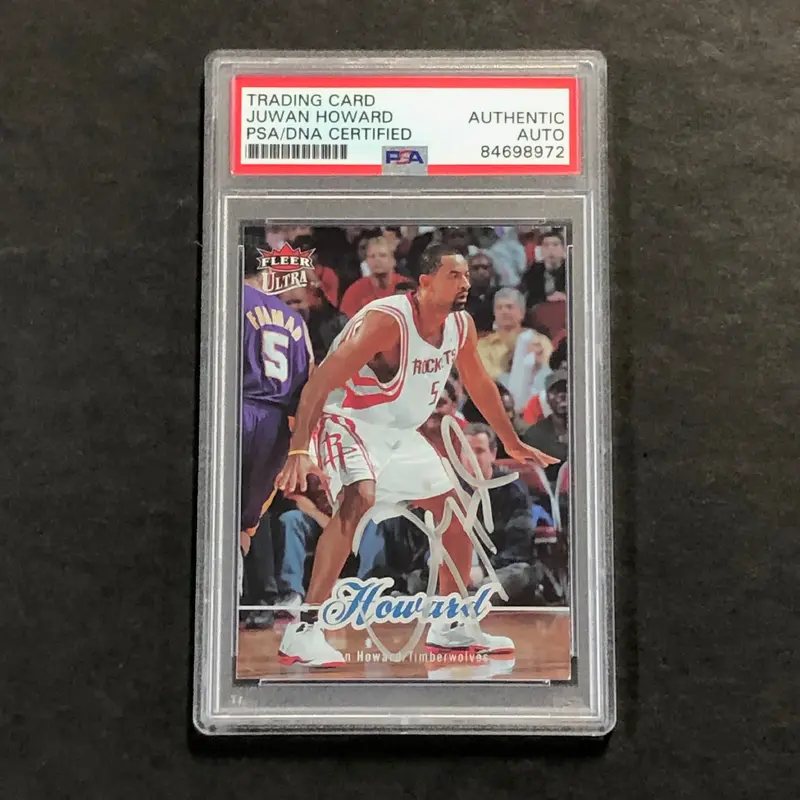 2007-08 Fleer Ultra #66 Juwan Howard Signed Card AUTO PSA/DNA Slabbed Timberwolves