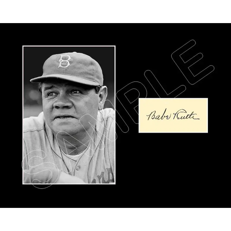Babe Ruth Matted Photo Display 8X10 - Brooklyn Dodgers - 734