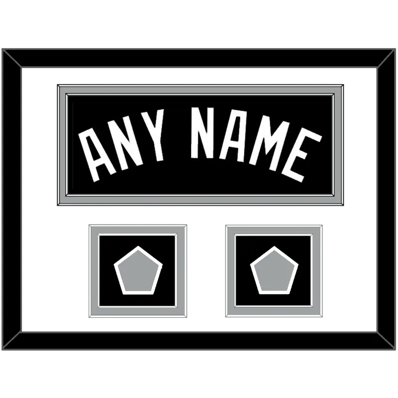 San Antonio Name With 2 Finals Patches - Road Black (1989-2002) - Double Mat 1