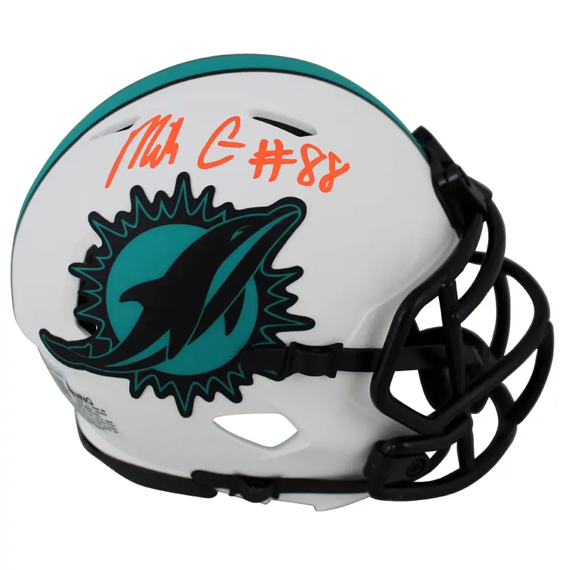 Dolphins Mike Gesicki Authentic Signed Lunar Speed Mini Helmet BAS Witnessed