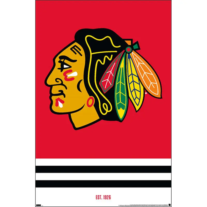 Chicago Blackhawks "Est. 1926" Official NHL Hockey Team Logo Poster - Costacos Sports