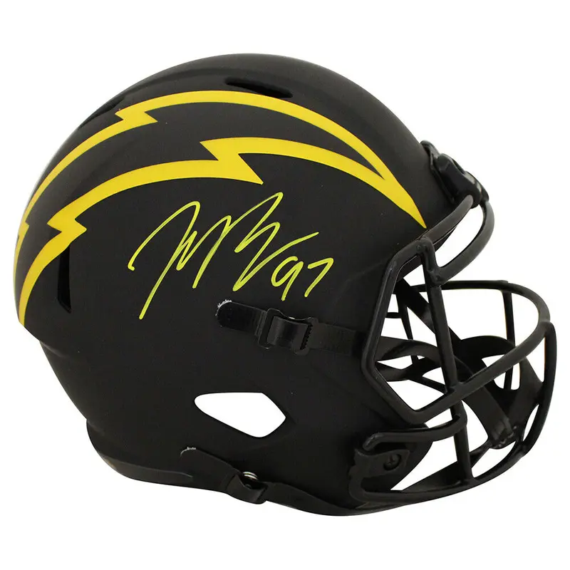 Joey Bosa Autographed Los Angeles Chargers (ECLIPSE Alternate) Black Full-Size Helmet