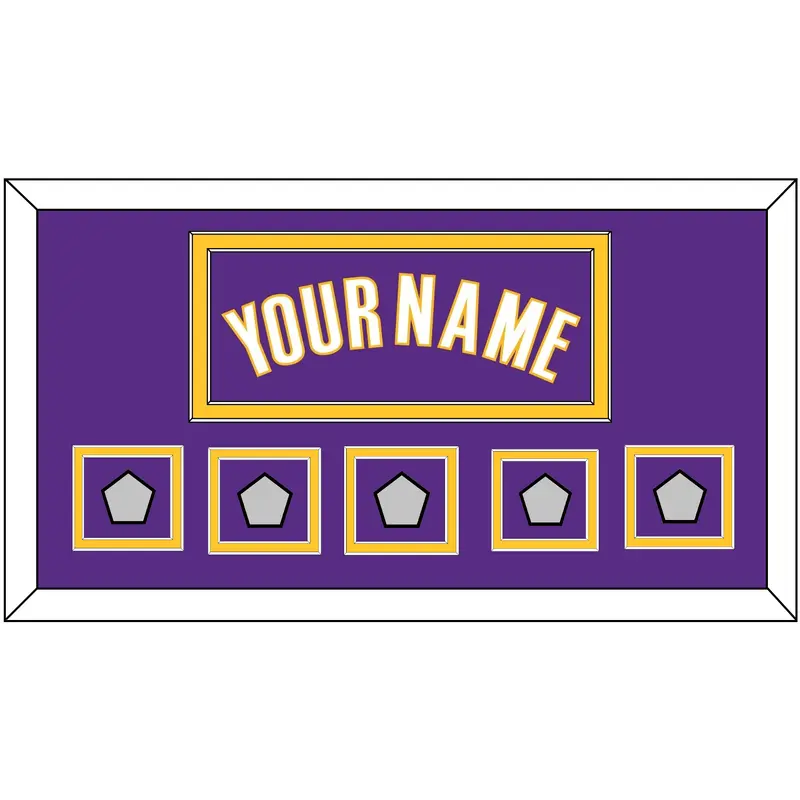 Los Angeles Name & 5 Trophy Patches - Road Purple (1999-2004) - Double Mat 2