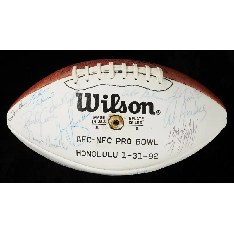 1982 AFC & NFC Pro Bowl Team Signed Football Beckett COA