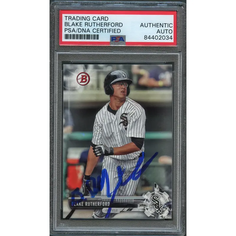 2017 Bowman Draft #BD-80 Blake Rutherford Signed Card PSA Slabbed Auto White Sox