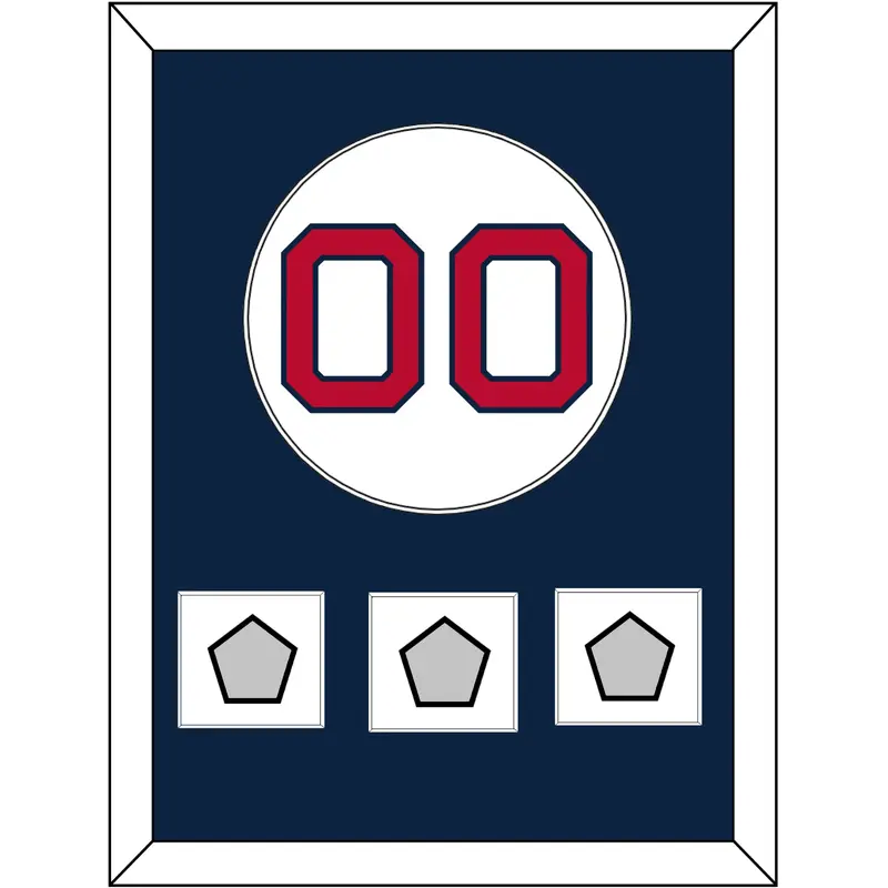 Boston Number & 3 World Series Jersey Patches - Home White - Single Mat 2