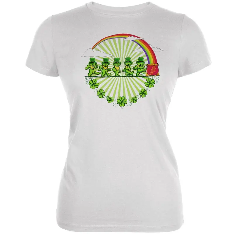 Grateful Dead - Leprechaun Bears White Juniors T-Shirt