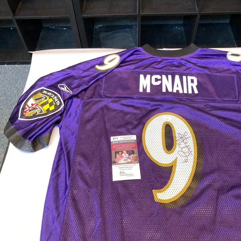 Rare Steve McNair Signed Authentic Reebok Baltimore Ravens Jersey JSA COA