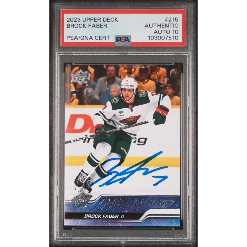 Brock Faber 2023 Upper Deck Rookie #215 Autograph PSA 10 Auto 7510