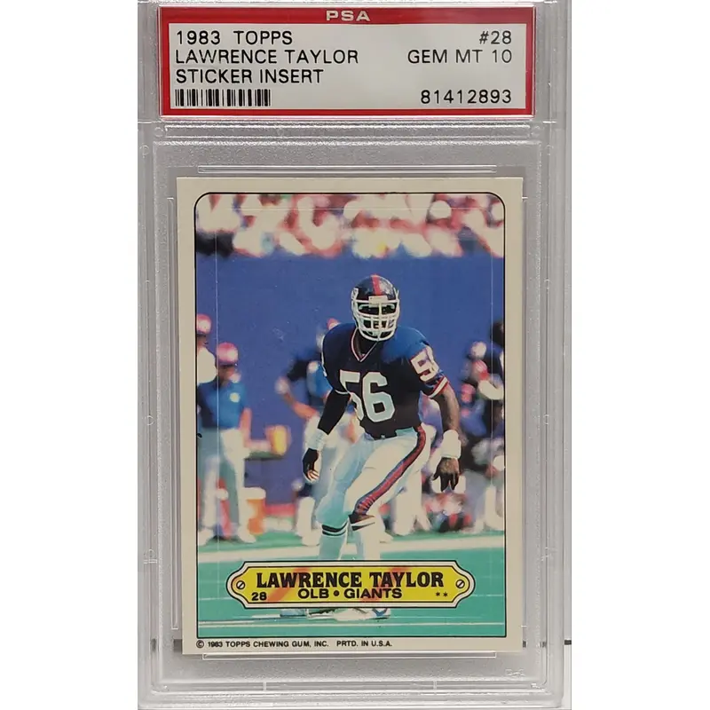 Lawrence Taylor 1983 Topps Sticker #28 PSA 10 Gem Mint