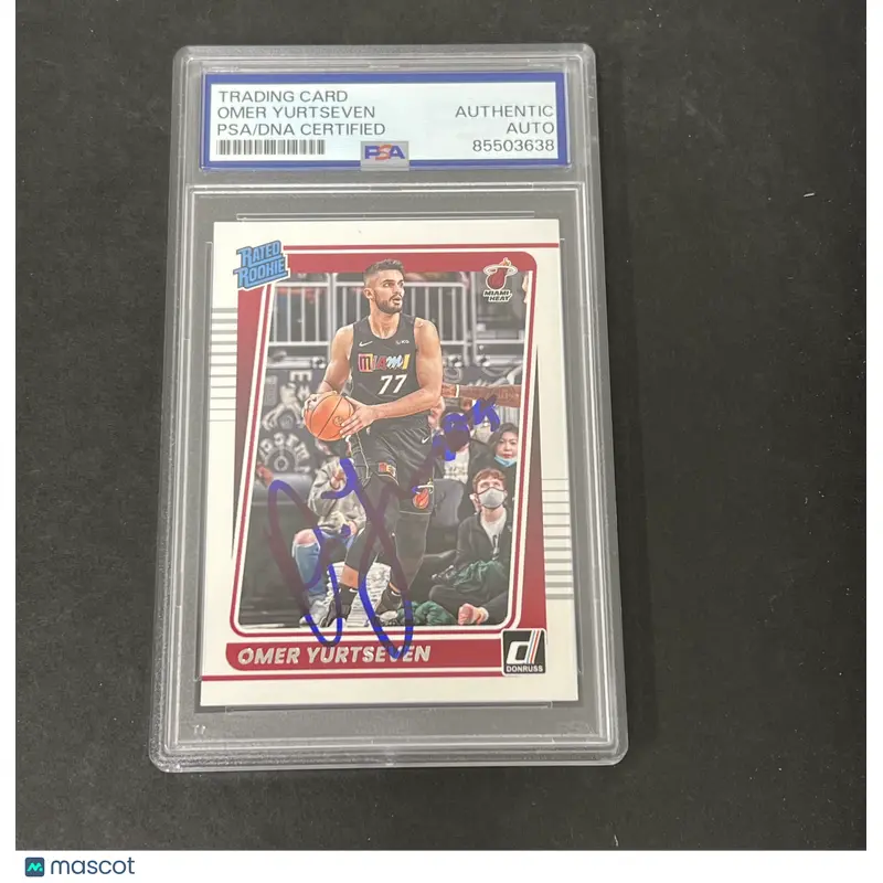 2021-22 Panini Chronicles Donruss #299 Omer Yurtseven signed card PSA Miami Heat